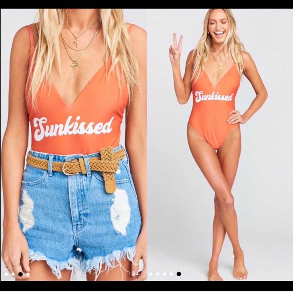 NEW SMYM MuMu Sunkissed One Piece Swimsuit Siesta Key Orange Plunge Size Small - Picture 11 of 16